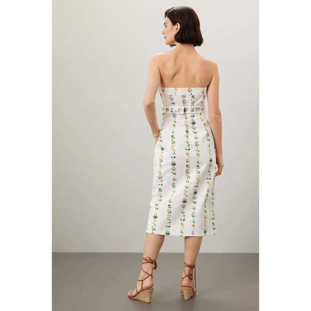Adam Lippes x RTR Strapless Printed Twill Dress - Missing Belt - Picture 2 of 3